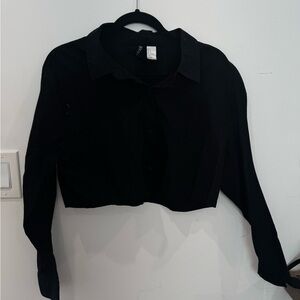 H&M Black Button Down Shirt with Classic Design